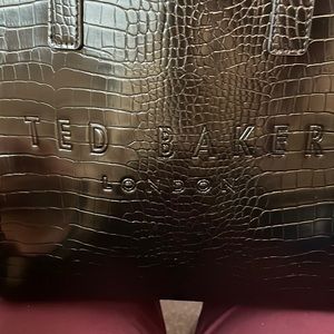 Faux Leather shopper open tote bag